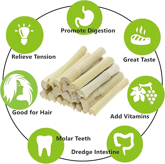 Rabbit Toys,400g (14.1oz) Bunny Chew Sweet Bamboo Sticks,100% Organic Natural Hamster Molar Treat,Guinea Pig Food Snack Stuff for Clean Teeth Pet Squirrel Rat Chinchilla Hedgehog Gerbil