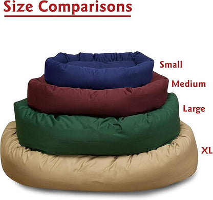 Majestic Pet 52-Inch Bagel Calming Dog Bed - Washable, Cozy Soft Round With Spine Support - Fluffy Donut Shape 52x35x11 Inches - X-Large Pet Bed for Dogs to Rest Their Head - Gray