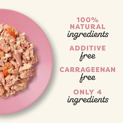 Applaws Natural Wet Cat Food, 24 Count, Limited Ingredient Canned Wet Cat Food, Tuna Fillet with Shrimp in Broth, 5.5oz Cans