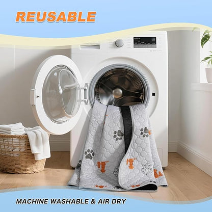 Washable Pee Pads for Dogs, 2 Pack Reusable Puppy Pads, Waterproof Pet Pee Pads for Dog Potty Training, Extra Large Dog Pee Pads for Crate, Playpen, and Whelping, Orange 36"x36"