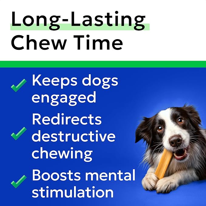 BARK&SPARK Yak Cheese Himalayan Dog Chews - 100% Natural & Long Lasting Dog Treats, Yak Milk Chews for Small, Medium & Large Dogs, Lactose & Gluten Free Dental Sticks, Healthy & Safe (4 Small Chews)