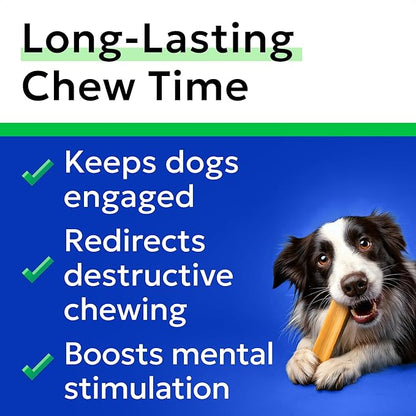 BARK&SPARK Yak Cheese Himalayan Dog Chews - 100% Natural & Long Lasting Dog Treats, Yak Milk Chews for Small, Medium & Large Dogs, Lactose & Gluten Free Dental Sticks, Healthy & Safe (4 Large Chews)