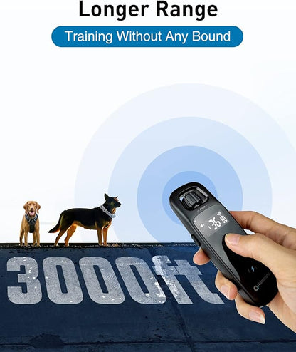 ABBIDOT Dog Shock Collar, 3300 FT Dog Training Collar with Remote, IPX7 Waterproof with 4 Training Modes, Rechargeable E-Collar for Small Medium Large Dogs (5-120 lbs)