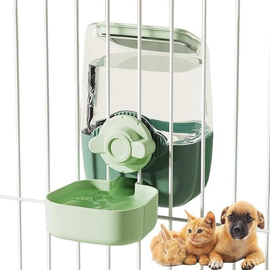 35oz Rabbit Water Bottle, Pet Hanging Automatic Water Dispenser for Small Animal Ferret Guinea Pig Chinchilla Dog Cat (Cage Grid Spacing 1.1''-2.1'') (Green)