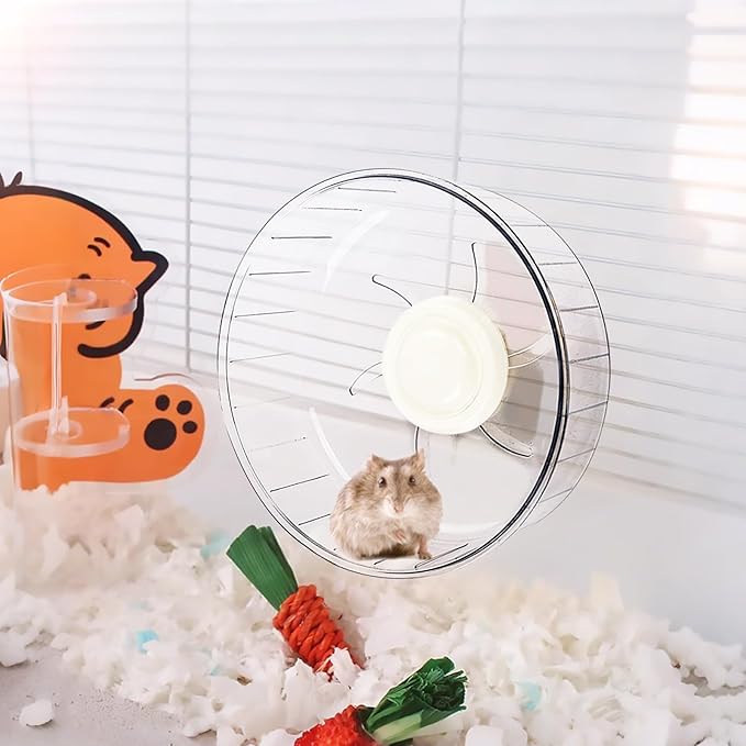 Super-Silent Hamster Exercise Wheel - Hamster Toys Cages Accessories 6.3 Inch Running Spinner Quite Runner for Small Animal Pet Gerbil Dwarf Hedgehog Rat Mouse Mice