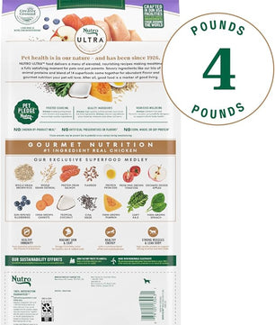Nutro Ultra Adult Dry Dog Food with a Trio of Proteins from Chicken, Lamb and Salmon, 4 lb Bag