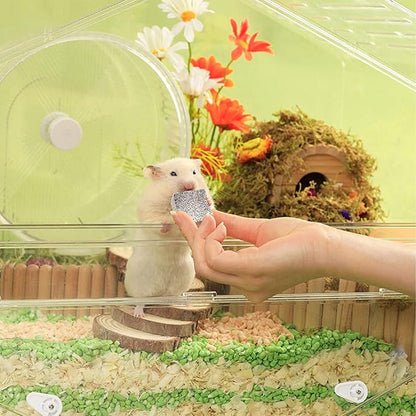 Hamiledyi 20 Pcs Chinchilla Lava Blocks Flower Shape Rabbit Chew Toys Bunny Lava Teeth Grinding Stone Small Animal Mineral Calcium Stone for Hamsters Rabbits Chinchillas Squirrels Rats Parrots