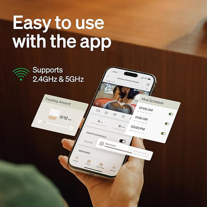 PETLIBRO Automatic Cat Feeder with Camera, 1080P HD Video with Night Vision, 5G WiFi Pet Feeder with 2-Way Audio, Low Food & Blockage Sensor, Motion & Sound Alerts for Cat & Dog Single Tray