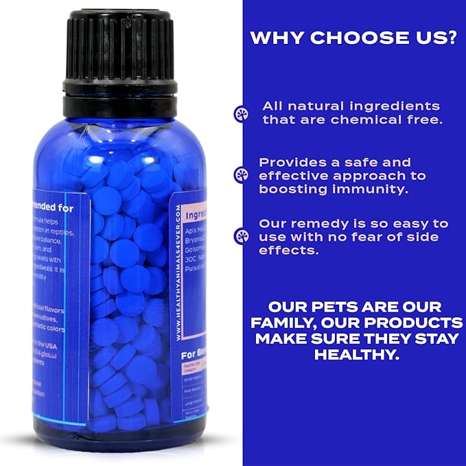 HealthyAnimals4Ever HA4E - Reptile Hydration Boost - Natural Formula for Moisture Balance, Skin Vitality & Energy Support - Ideal for Low-Humidity Environments - 300 Tablets