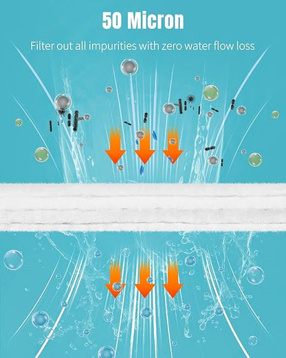 Pawfly Aquarium Polishing Filter Pad, 50 Micron Ultra-Fine Water Polishing Pad for Fish Tank Filters, 36 x 24 Inch Cut-to-Fit Aquarium Filter Floss, High Density Filter Media Pad for Ponds & Sumps