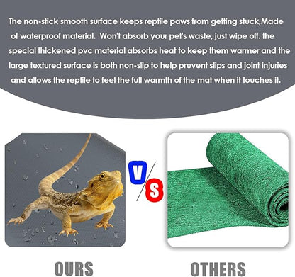Bearded Dragon Tank Accessories, 120 Gallon Reptile Terrarium Liner Mat, 96" X 24" Reptile Flooring Substrate for 4x2x2 Reptile Enclosure, Reptile Bedding Carpet for Gecko,Lizard,Snake,Tortoise, Grey