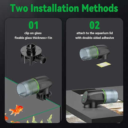 Automatic Fish Feeder for Aquarium, Auto Food Dispenser with Timer, 200 ml Fish Feeder for Pellets Granules & Strips, Automatic Fishs Dispenser for Small Tank, Big Aquariums & Pond