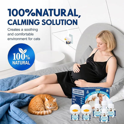 Cat Calming Pheromones Diffuser: 6-in-1 Kit Cat Appeasing Pheromone Diffuser to Calm (2 Plugin+4x48ml Refills) for Comfort Reduces Stress Anxiety, Long-Lasting Appeasing Pheromone for Pet Cat (6in1)