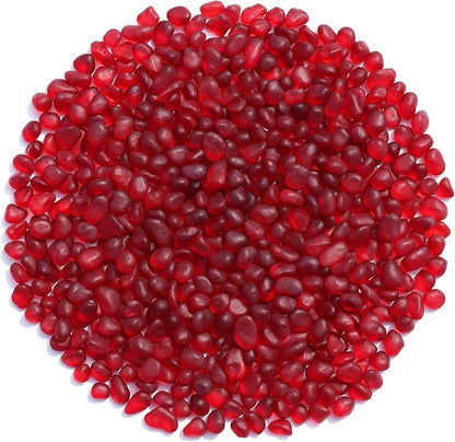 Sea Glass Stones - 0.9LB Red Frosted Glass Pebbles Gemstones - Perfect for Aquarium Rocks, Fish Tank Gravel, Vase Fillers, DIY Crafts, and Home Decor