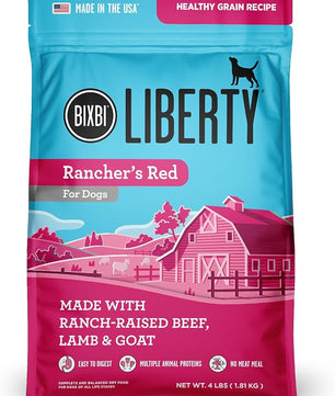 BIXBI Liberty Grain Friendly Dry Dog Food, Rancher's Red Recipe, 4 lbs - Fresh Meat, No Meat Meal, No Fillers - No Soy, Corn, Rice or Wheat for Easy Digestion - USA Made