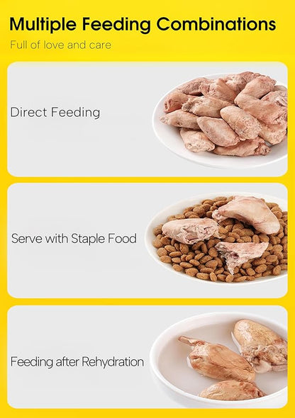 7 OZ Freeze Dried Chicken Hearts Treats for Dogs Cats, High Protein Raw Dog Food Topper, Single Fresh Ingredient Treats, Rawhide Free