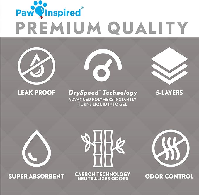 Paw Inspired Disposable Guinea Pig Cage Liners | Bamboo Charcoal Odor Controlling | Super Absorbent Liners Pee Pads for Ferrets, Rabbits, Hamsters, and Small Animals (28" x 17" (C&C 2 x 1), 8 Count)