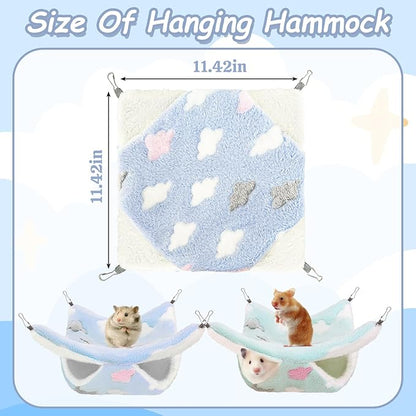 2 Pcs of Rat Hammocks Small Animal Hammock Rat Bed Guinea Pig Hammock Rats Cage Accessories for Small Animals Chinchilla Parrot Sugar Glider Ferret Squirrel