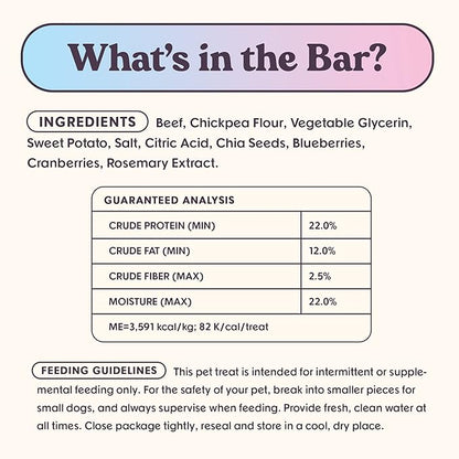 Dog Treats Jerky Snack Bars, Variety 3-16 oz Bags, Puppy & Dog Training Treats, Natural Superfood Grain Free Treat, Real Salmon, Chicken, Beef, Superfoods, Corn & Soy Free