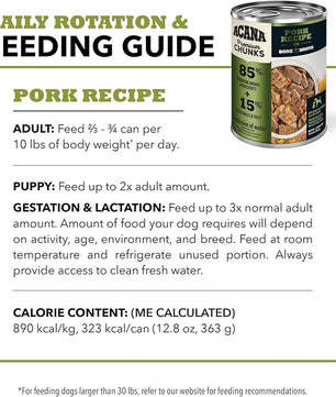 ACANA Premium Chunks Pork Recipe in Bone Broth Wet Dog Food