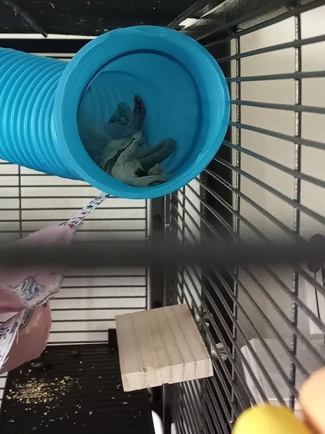 Plastic Hamster Tunnels,Small Animal Tubes,Foldable Exercising Training Ferrets Fun Tunnel Hamsters Hideout Tube 15 Pcs Pet Chew Toys for Guinea Pigs Chinchillas Rats Gerbils (Blue)