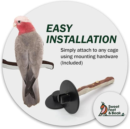 Superoost Manzanita Pumice Pedicure Perch- Easy to Install Bird Cage Accessories for Healthy Feet, Nails and Beak - Natural Bird Perches Imitates Birds' Life in The Wild - XS 8"