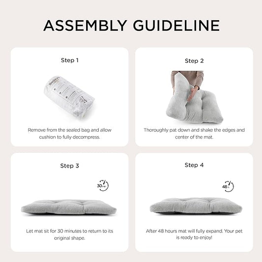 Bedsure Washable Dog Crate Bed Large Sized Dog, Comfort Fluffy Plush Pet Pillow Bed Kennel Pad with Non-Slip Bottom, Machine Washable Pet Sleeping Mat, 35"x23", Brown