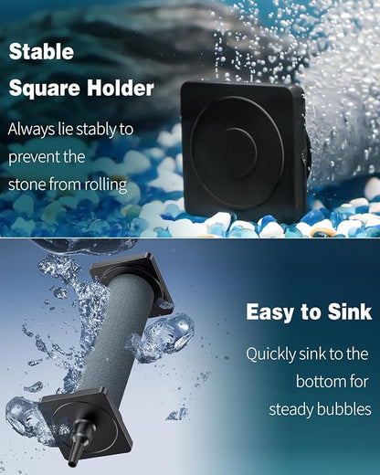 Pawfly Aquarium Air Stone for Air Pump 5 Inch Fish Tank Air Stone Bubbler Cylindrical Bubble Release Tool Oxygen Diffuser for Fish Tanks Buckets Small Ponds and DWC Systems, 2 Pack