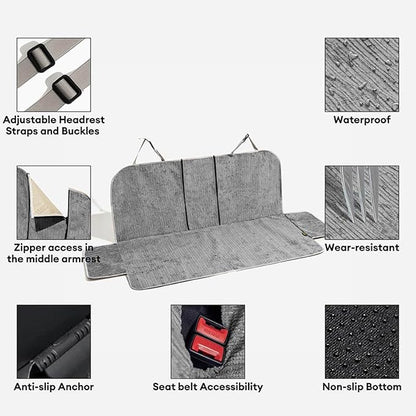 FUNNYFUZZY Chenille Dog Car Seat Cover for Front Seat,Waterproof, Scratchproof Car Seat Protector for Dogs Nonslip,Pet Seat Covers for Cars,Trucks and SUVs,Single Seat,Grey(18.1"Lx 17.7"W x 21.3"H)