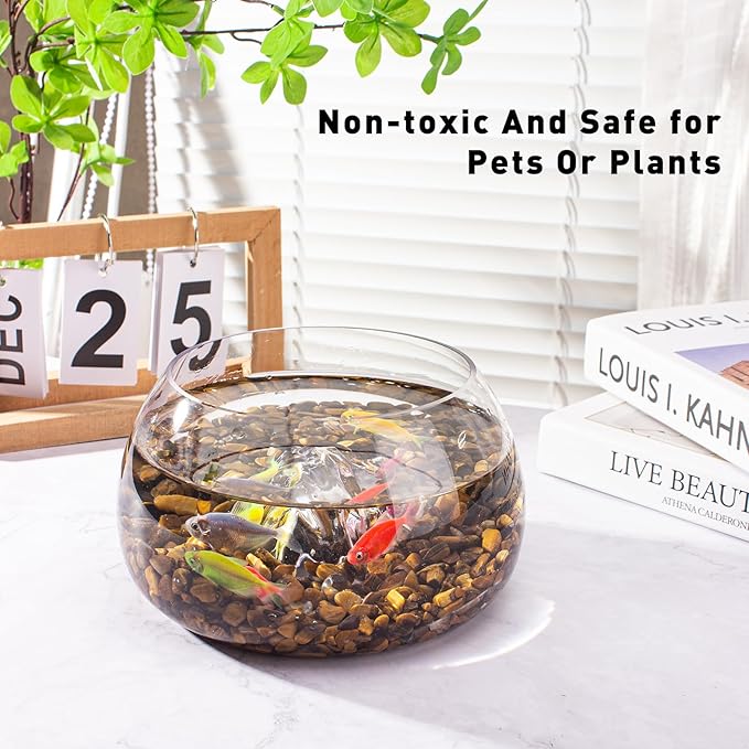 0.88 Lb Tiger Eye Aquarium Gravel Rocks Crushed Stone, Polished Natural Tumbled Healing Crystal Chips Bulk Quartz Crystal Gemstones for Garden|Vase Filler|Fish Turtle Tank Decorations