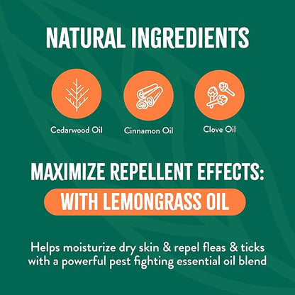 TropiClean Natural Maximum Strength Flea and Tick Spray for Dogs, 16oz