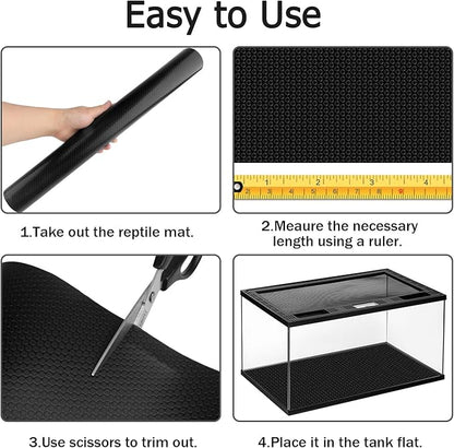 Reptile Carpet Tank Accessories, Pet Cushions, Black