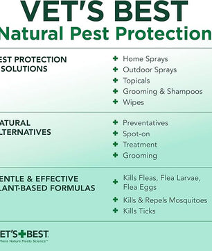 Vet’s Best Flea and Tick Home Spray – Plant-Based Flea and Tick Treatment for Dogs and Indoor Use – Natural Spray with Essential Oils for Flea Control in Home – 32 oz Bottles, 2 Pack