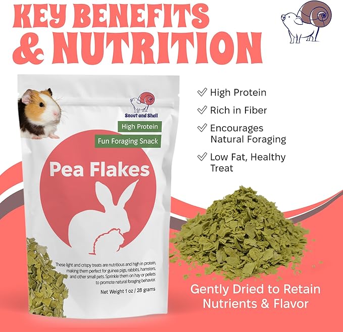 Snout and Shell Floral Favorites 4-in-1 Natural Treats for Small Pets – Pea Flakes, Marigold, Rose Petals & Hibiscus – Healthy Snacks for Rabbits, Guinea Pigs, Chinchillas & More