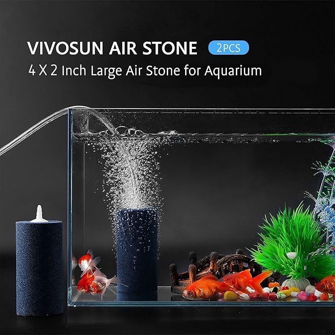 VIVOSUN Air Stone 2PCS 4 x 2 Inch Large Air Stone for Aquarium, Fish Tank and Hydroponics Air Pump