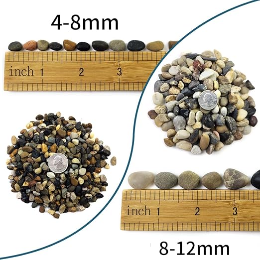 10LB Decorative River Rocks Gravel -2/5" Mixed Color Gravel for Vase Filling, Flower Pot Paving. Gravel for Garden Decoration,Landscaping,Aquarium Aquascape Gravel, Fish Tanks Gravel(8-12MM)