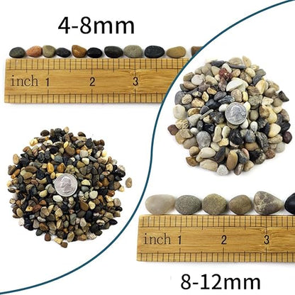 10LB Decorative River Rocks Gravel -2/5" Mixed Color Gravel for Vase Filling, Flower Pot Paving. Gravel for Garden Decoration,Landscaping,Aquarium Aquascape Gravel, Fish Tanks Gravel(8-12MM)