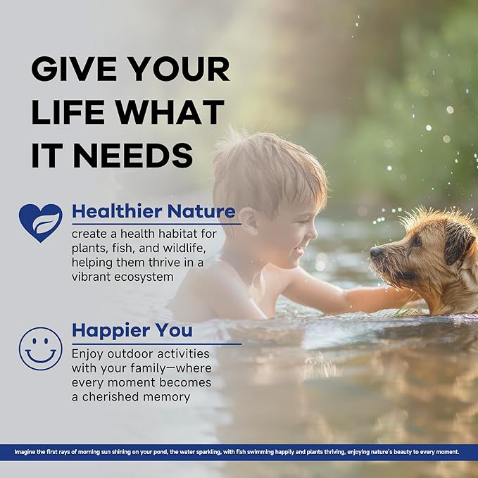 Dr. Raifya's Pond Fresher - 16 Packets - Pond Water Treatment for Outdoor Areas, Long-Lasting Clean Water & Odor with Beneficial Bacteria, Easy to Use, Fish, Pets & Plants Safe