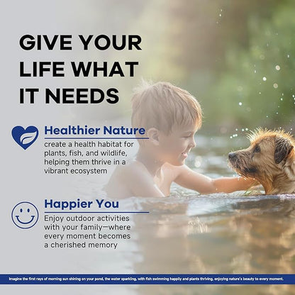 Dr. Raifya's Pond Fresher - 16 Packets - Pond Water Treatment for Outdoor Areas, Long-Lasting Clean Water & Odor with Beneficial Bacteria, Easy to Use, Fish, Pets & Plants Safe