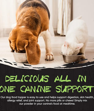 Origins 5-in-1 Dog Supplement - Powdered Food Topper w/Natural Heirloom Pork Protein- Supports Healthy Digestion, Skin, and Coat - Helps Reduce Itching & Joint Inflammation (2 lbs)