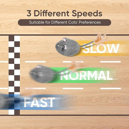 Cat Mouse Toy Remote Control Cat Toy Moving Interactive Cat Toys for Indoor Cats with 2 Modes,3 Adjustable Speeds