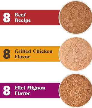 Amazon Brand - Wonder Bound Small Breed Wet Dog Food, Variety Pack (Beef Recipe, Grilled Chicken Flavor, Filet Mignon Flavor), Loaf in Gravy, 3.5 Ounce (Pack of 24)