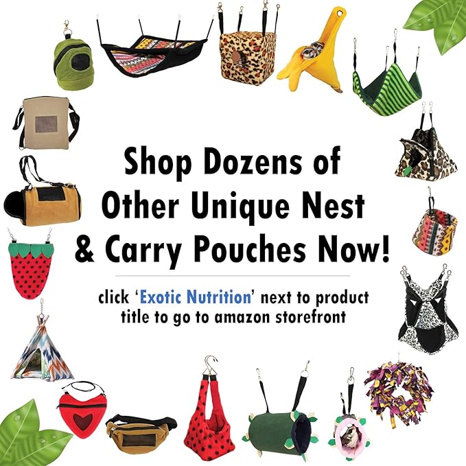 Kucci Carry Pouch - Fleece Travel Bonding Carrier Bag - for Sugar Gliders, Squirrels, Marmosets, Hamsters, Rodents, Rats, Reptiles & Other Small Pets (Regular)