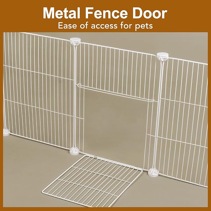 20 Panels Small Animal Playpen, Pet Playpen, C&C Cage for Guinea Pigs, Rabbit/Bunny Cage, Puppy Play Pen, Indoor Outdoor Portable Metal Wire Yard Fence(White)