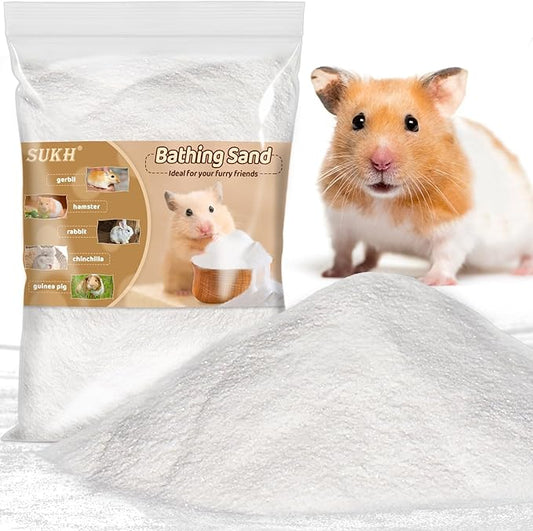 Sukh 31OZ Hamster Sand Bath - Fine Desert Sand Hamster Bedding Reptile Silica Sand Gerbil Hideout for Hamster Chinchillas Gerbil Syrian Mice Small Animals Small Pets