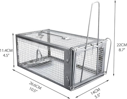 Gingbau 2-Pack Chipmunk Traps Humane Live Mouse Rat Cage Traps for Indoors and Outdoors