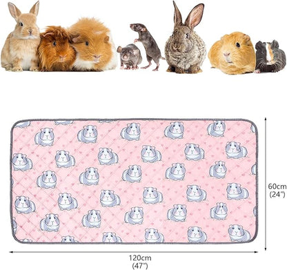 Guinea Pig Cage Liners Waterproof Guinea Pig Pee Pads, Digital Print Washable Reusable & Anti Slip Guinea Pig Bedding Fast and Super Absorb Water for Small Animals Rabbit Hamster Rat