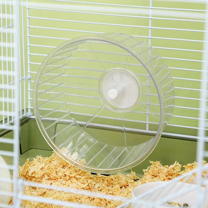 PawHut Hamster Cage, 2 Levels Gerbil Cage, Small Animal Cage for Dwarf Hamster with Tubes and Tunnels, Exercise Wheel, Food Dish, Water Bottle, Ramp, 23" x 13" x 12", Gray