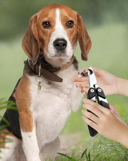 Foldable Cat Nail Clipper, Stainless Steel Dog Nail Trimmers Toenail Clippers, Professional Pet Nail Cutter for Cats Rabbits Hamsters Birds Medium Small Dog, Portable Cortauñas para Perros (Black)