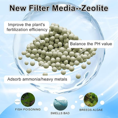 driamor 10 Pack Large Filter Cartridges Compatible with Whisper Filters 20i/40i IQ20/30/45/60 PF20/30/40/60, Aquarium Filter Cartridge Replacement Assembled Compatible with ReptoFilter 125GPH